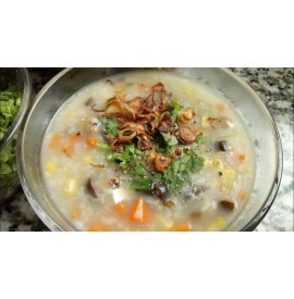 Cháo rau củ nấm chay